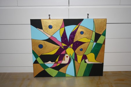 The dancing flower. 60 x 50 cm. Acrylic painting.